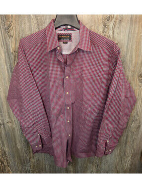 Ariat Pro Series L/S Button Shirt Red & Black Checker Men Size XL western rodeo